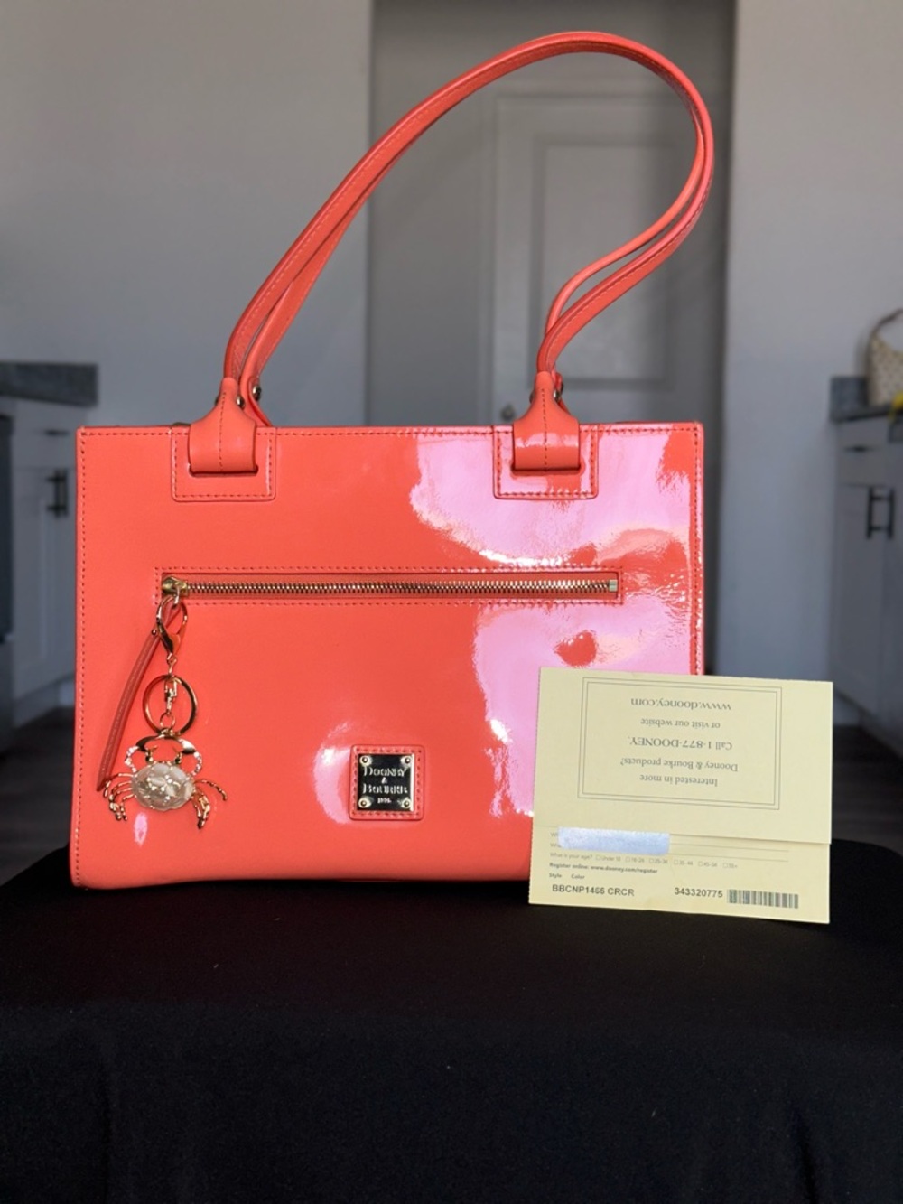 Dooney & Bourke Patent Leather Ashton Tote with Registration Card - Picture 3 of 11